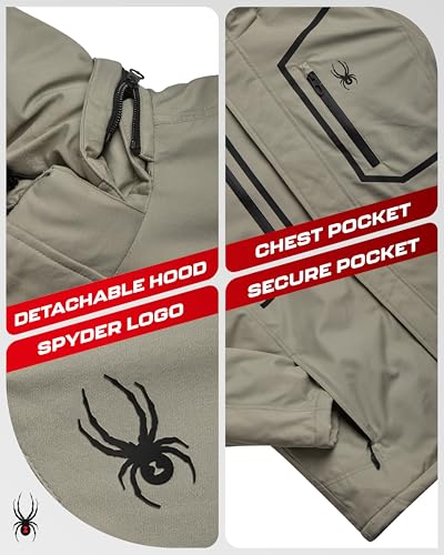 Image of Spyder Mens Ski Jacket Systems Waterproof Soft Shell Puffer Winter Coat