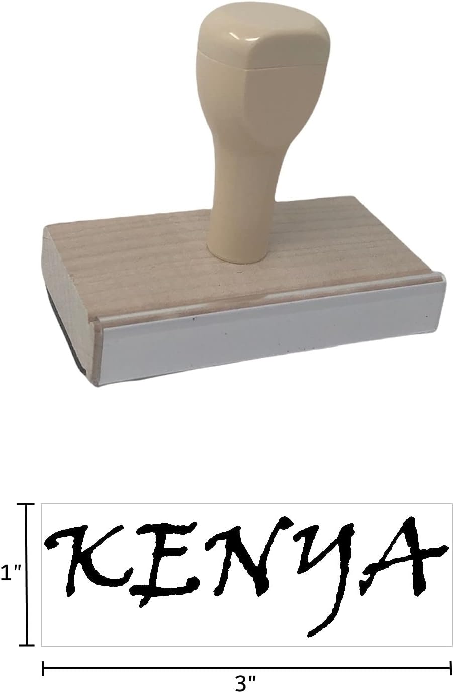 Kenya Rubber Stamp, 1 X 3'' Wood Stamp