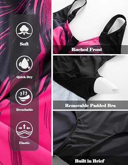 Hanna Nikole Tankini Damen Bauchweg Bademode Zweiteiliger Push Up Takinioberteil Und Hohe Taille Badeshorts Sommer Elegant Zweiteilig Badeanzug mit Badeshorts 3