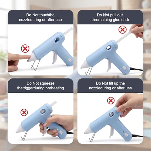 Image of Mini Hot Glue Gun Kit with 40 Glue Sticks - 20W Fast Preheating, Hot Glue Gun and Sticks Set for DIY Arts, School Crafts and Quick Home Repairs - Blue
