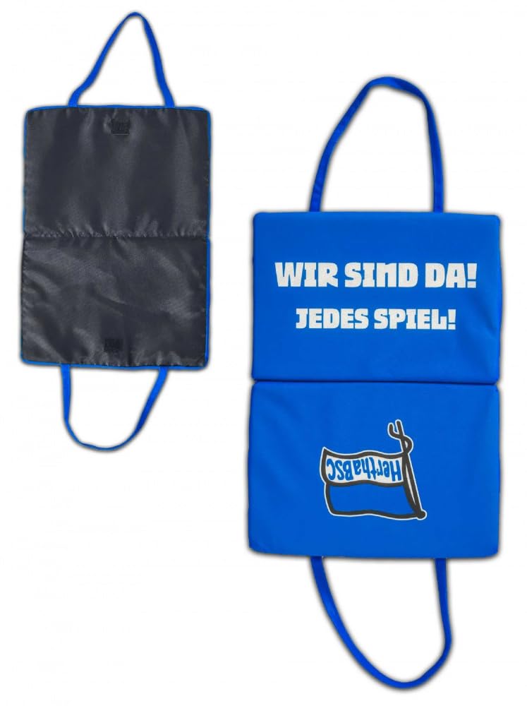 Hertha BSC Berlin Klappsitzkissen - Wir sind da! - blau Sitzkissen Kissen Stadionkissen HBSCB