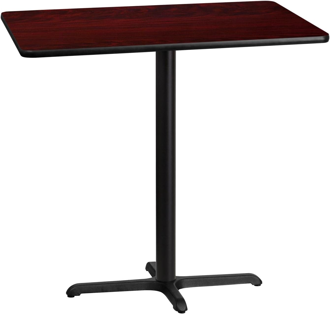 Flash Furniture 30'' x 42'' Rectangular Black Laminate Table Top with 23.5'' x 29.5'' Bar Height Table Base : Home & Kitchen
