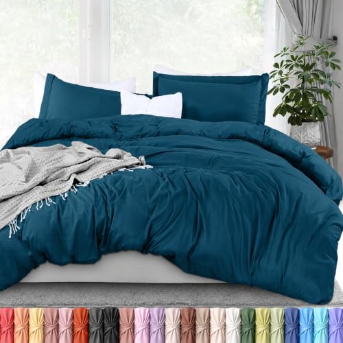 Image of Utopia Bedding Duvet Cover Queen Size - 3 Piece with Zipper Closure - 1 Comforter Cover 90X90 Inches & 2 Pillow Shams 20X26 Inches (Blue Heaven) Comforter Not Included