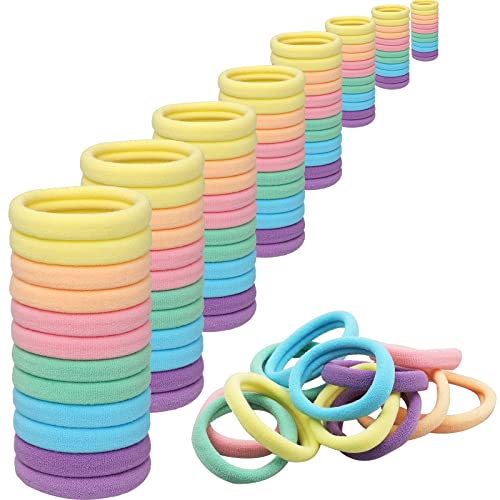 Antye 100 Pcs Seamless Hair Ties for Women Girls Men, 1.57in/4cm Cotton Hair Bands No Damage Ponytail Holders Soft Hair Elastics for Thick Thin Hair (Candy Color)