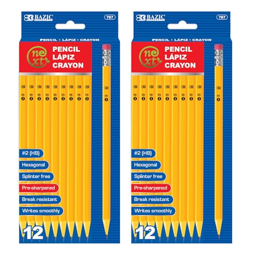 Lápices BAZIC PRODUCTS Next #2 HB Preafilados 12 Unidades miniatura 1