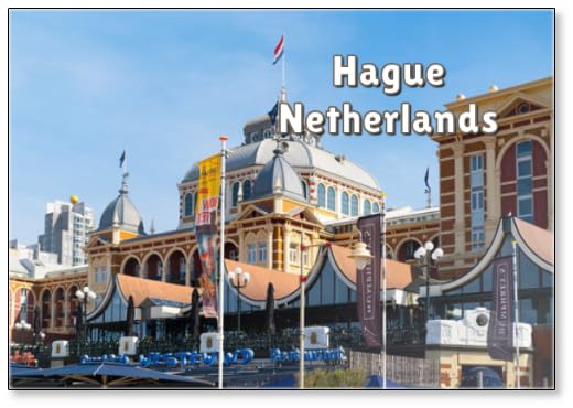 Haag Grand Hotel Amrath Kurhaus an Scheveningen Waterfront, Nordsee, Reisen und Touristenattraktionen, historisches architektonisches Meisterwerk, Haag, Niederlande - Design 1, Kühlschrankmagnet