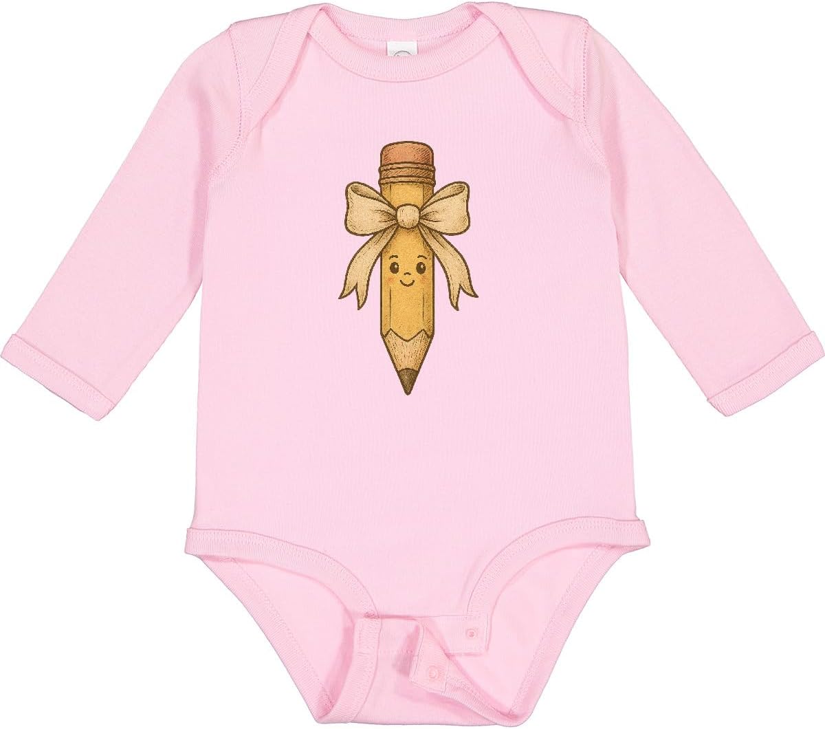 inktastic Cute Pencil Teacher Long Sleeve Creeper