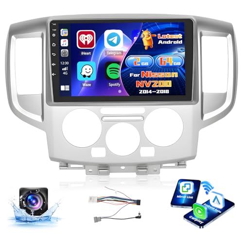Inefala 2+64G Radio per Nissan NV200 2014-2018 Android 15 con Wireless CarPlay Android Auto, 9 Pollici Autoradio per Auto Soporta Bluetooth WIFI 26UI GPS FM EQ SWC AHD Telecamera Posteriore