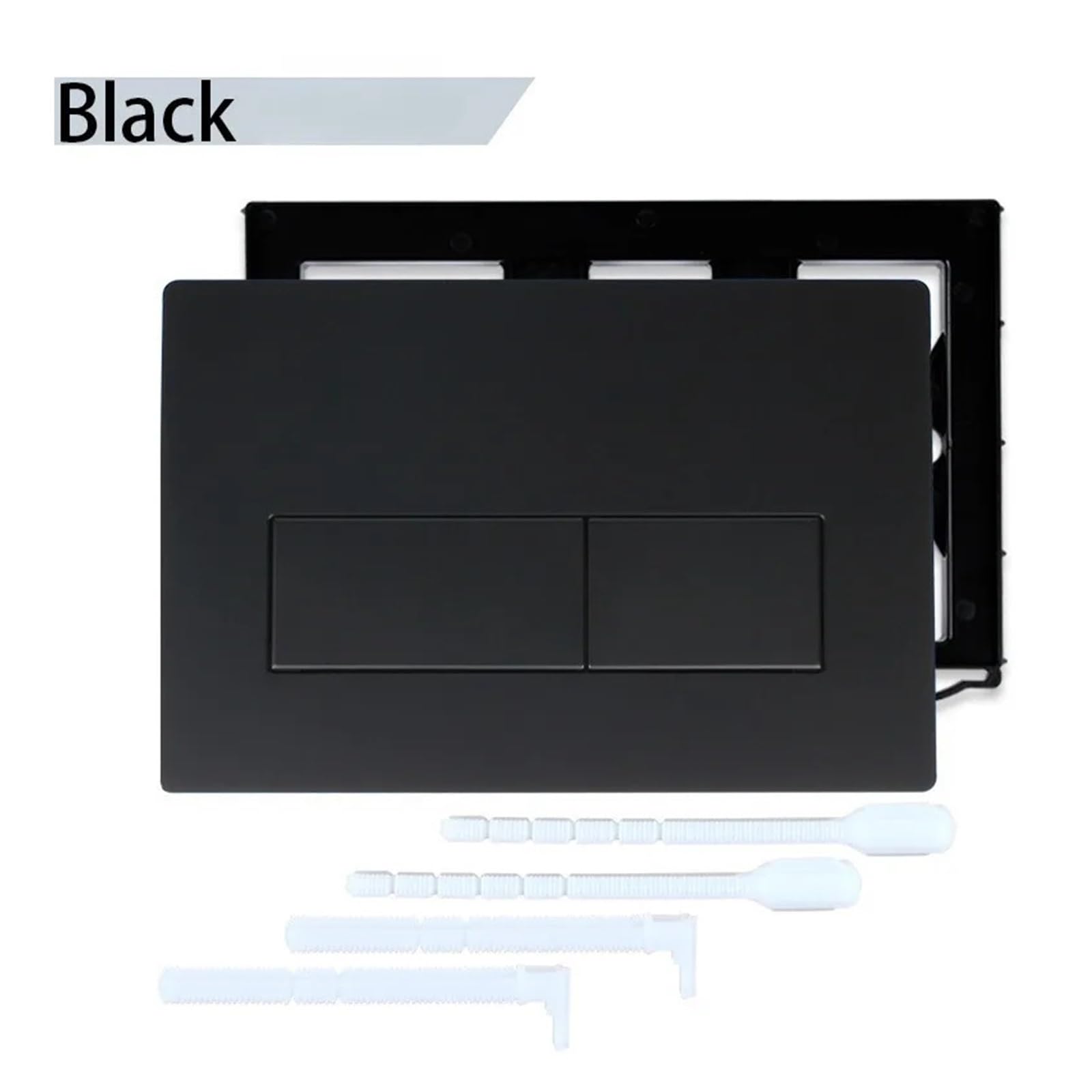 Panel Actuador De Doble Descarga Negro For Tanque Oculto | Empuje doble, montaje en pared oculto, ajuste a cisterna, bañera, reequipamiento, ajuste a presión