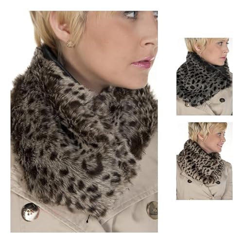 The Fancy Dress® Bufanda de invierno de piel de leopardo para mujer, transpirable, gruesa, para el frío, al aire libre, 1 x colores surtidos, talla única