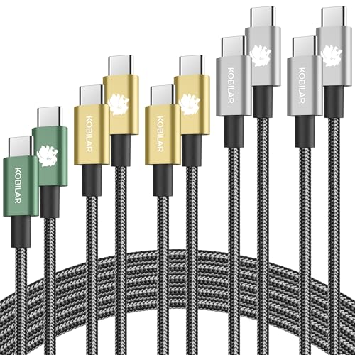 Kobilar USB C to USB C Cable, 240W Fast Charging, 5-Pack (1.5ft, 3.3ft, 3.3ft,6.6ft,6.6ft), 240W Type C to Type C Fast Charging Cable - for iPhone 16, MacBook Pro, iPad Pro