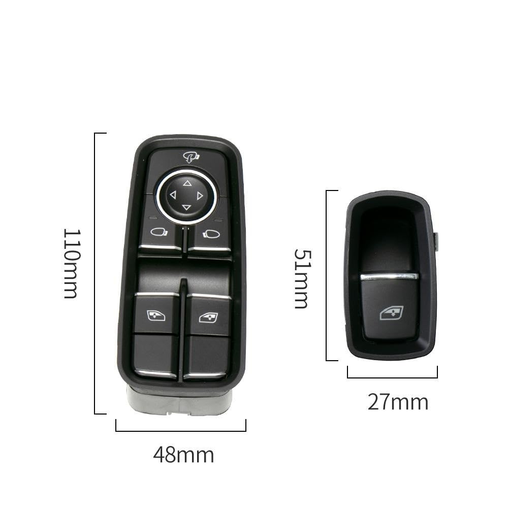 Vordertür-Fensterschalter, Auto-Knopf, passend for Porsche 911 991 718 Boxster Cayman 981 982 99161315102 2012–2020 99161315502 99161315702(Model C)