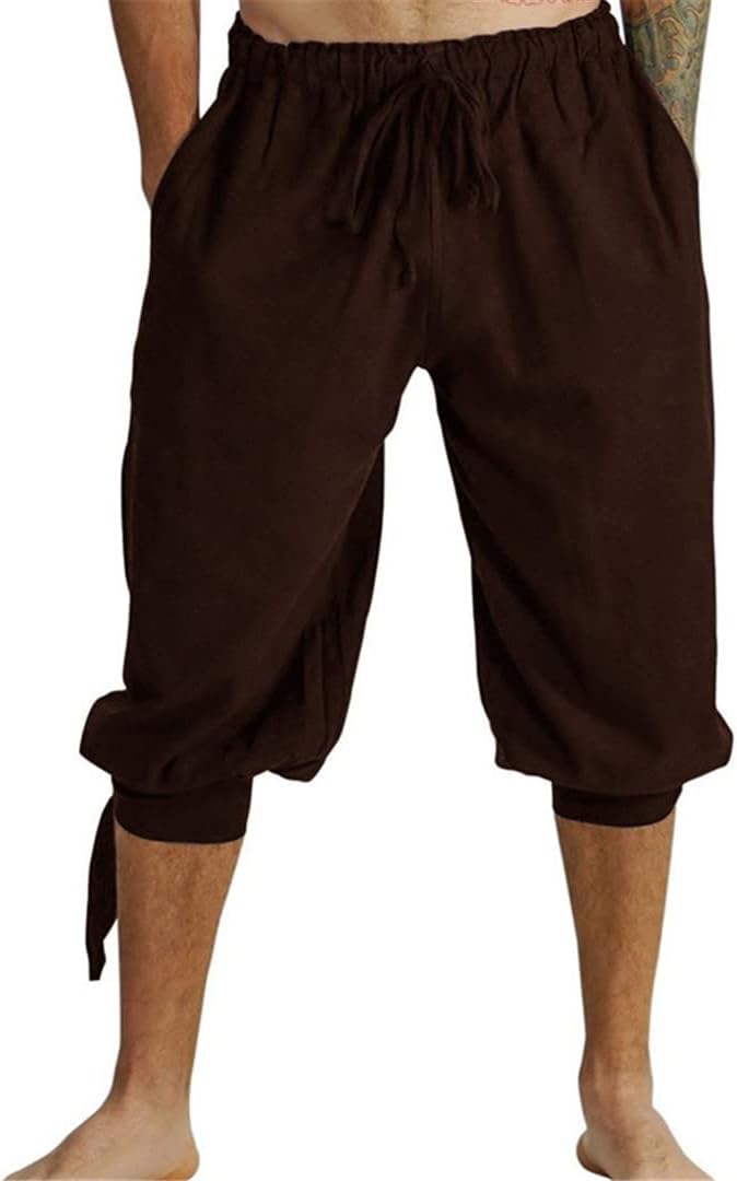 Men Medieval Renaissance Pirate Pants Cosplay Costume Loose Pants Costume Bloomers Trousers