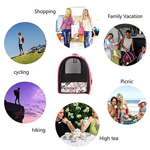 Image of PSK PET MART Durable and Breathable Full Zipper Airline Approved Pet Cat Puppy Polka Dot Small Animal Carrier Mesh Travel Sling Bag (XS)
