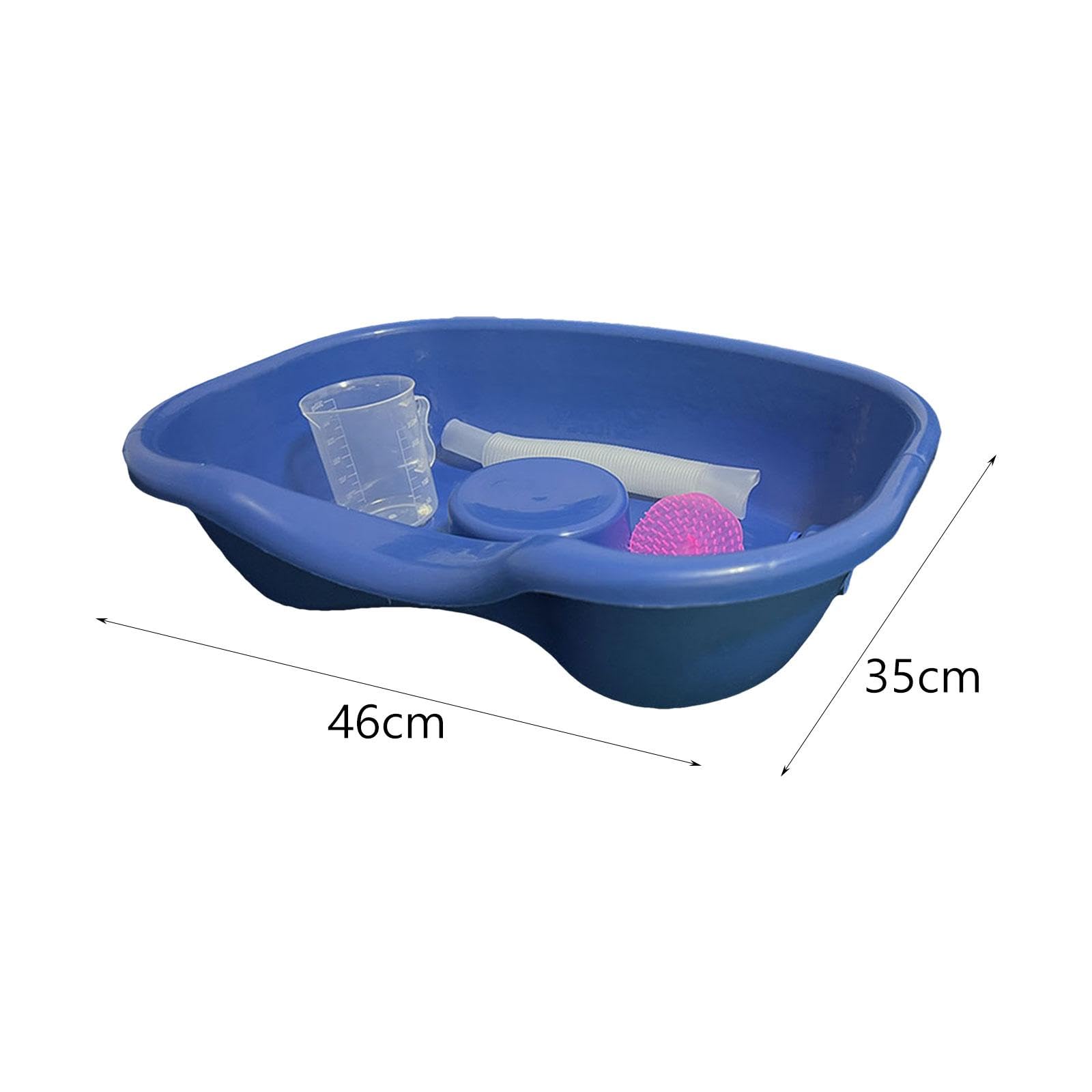 perfk Cuenco de champú portátil, ayuda para la con tubería de 46x35cm para accesorios de baño postrados en cama, bañera para lavar el cabello,