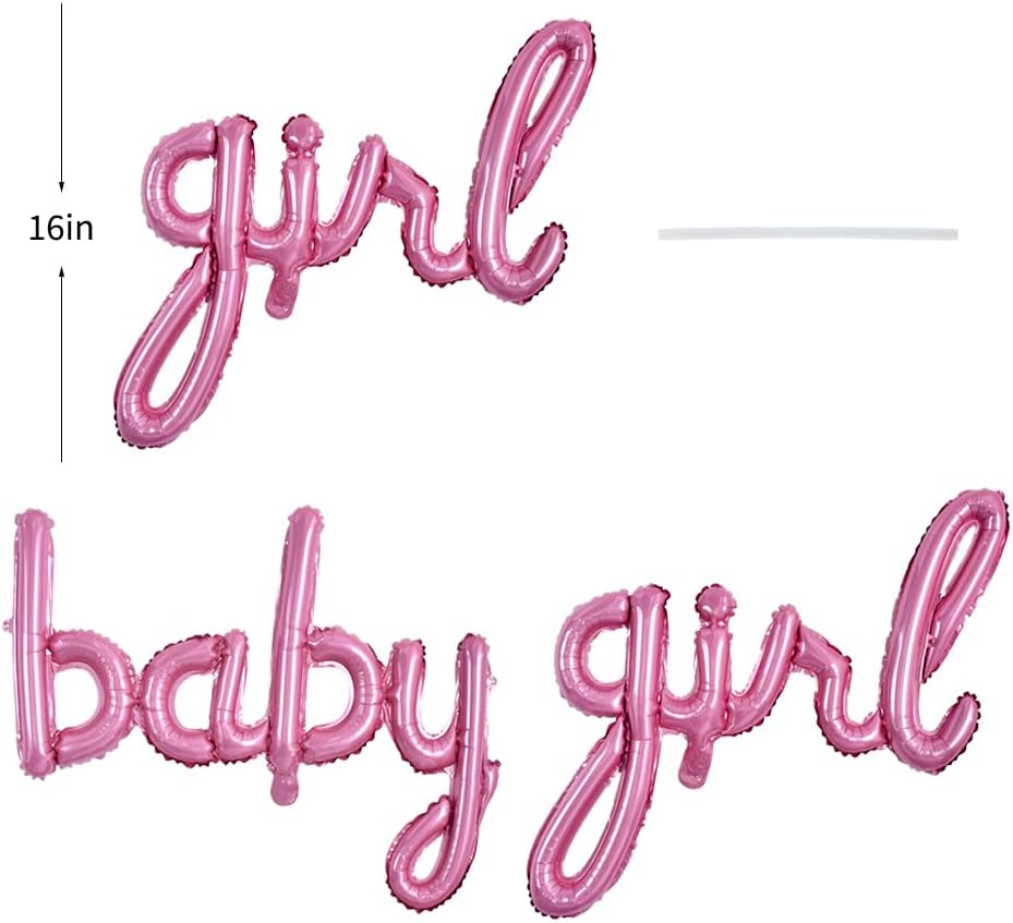 Miniatura 2 de TONIFUL Globos de papel de aluminio para baby girl, de 16 pulgadas, color rosa, para fiesta de revelación de género, decoración de fiesta de