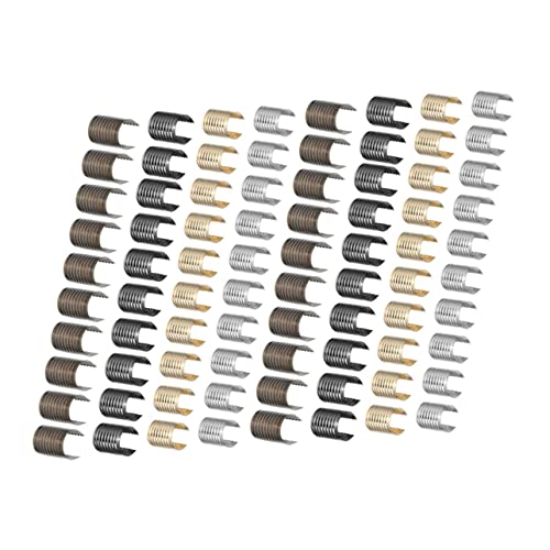 PHENOFICE 160pcs Iron Leather Cord Clips for Jewelry Making Macrame Cord Bracelet Clamps DIY Accessory Supplies