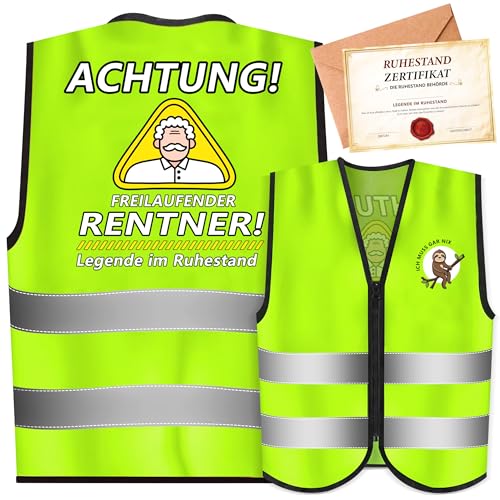 ZJTAPE Rentner Geschenk Männer, Renteneintritt Geschenk mit Grußkarte, Rente Scherzartikel, Lustige Ruhestand Geschenke für Männer - Abschiedsgeschenk Kollegen Renteneintritt Geschenk zum Pension