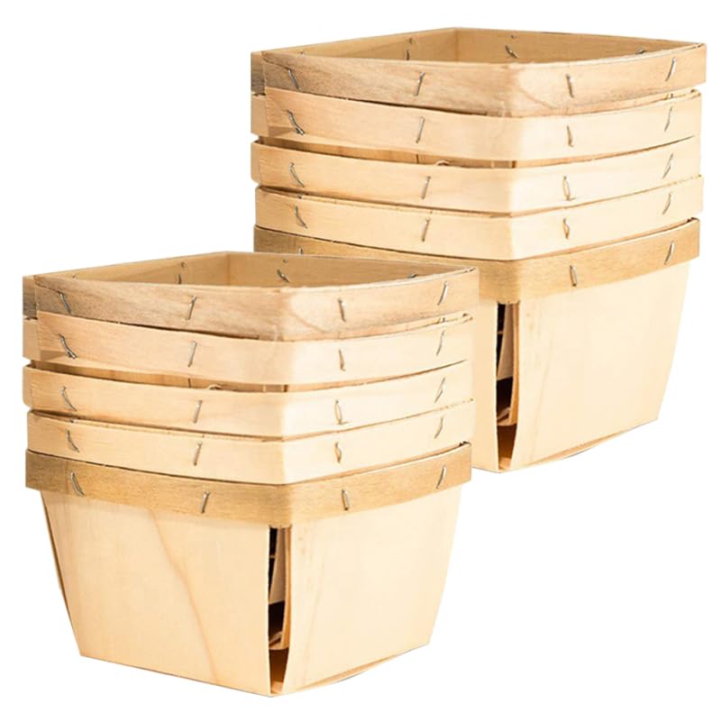 Alipis 10 Pièces Corbeille à Pain En Bois Panier De Récolte De Panier à Copeaux Bois Corbeille Pain Cuisine Cueillette Cadeau En Bureau Décoratif