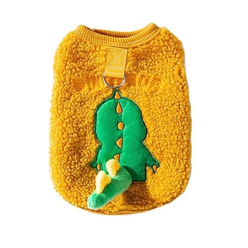 Souher 犬 服 ドッグウェア犬服防寒 コート ベストかわいい ペット 可愛い 仮装 パーカー 秋冬 ペット スポーツ服 Dリング付き 小型犬 中型犬 厚手 防寒 保温 わんこ用 仮装(恐竜)