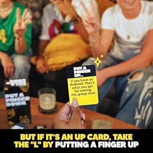 Put A Finger Down - The Viral Party Game That Will Have Everyone Talking - Funny Adult Card Game & Icebreaker Ideas, Game Nights, & Big or Small Groups, 400 Cards for 2+ Players Put A Finger Down The Viral Party Game That Will Have Everyone Talking Funny Adult Card Game Icebreaker Ideas Game Nights Big or Small Groups 400 Cards for 2 Players