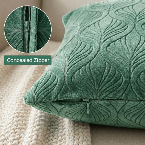 Image of Yellow Weaves Jacquard Cushion Covers | Sofa Cushion Covers | Throw Pillow Cover for Sofa, Couch, Living Room| Removable & Washable | 16x16 Inches, Set of 5 (Green)