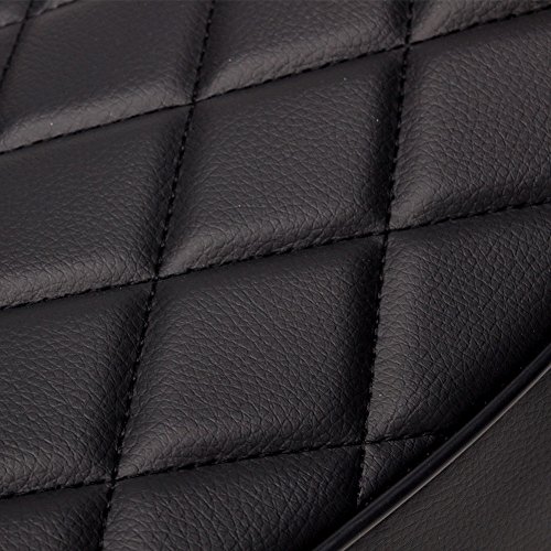 Triclicks Motorcycle Seat Rhombus Lattice Style Vintage Saddle Cafe Racer Cushion Seat for Honda CB CB350 CB450 CB750 Yamaha SR XJ Suzuki GS - Black - Thumbnail 5