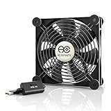  AC Infinity MULTIFAN S4, Leiser 140mm USB Lüfter,für Receiver DVR Playstation Xbox Computer Schrank Kühlung