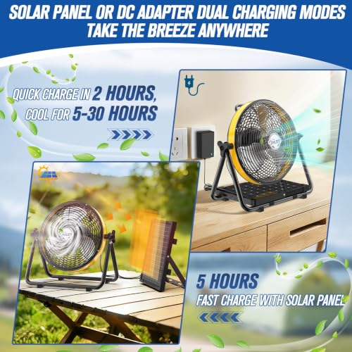 ZMLBTF 10 Inch Solar Powered Outdoor Fan with 10W Detachable Solar Panel - image 3