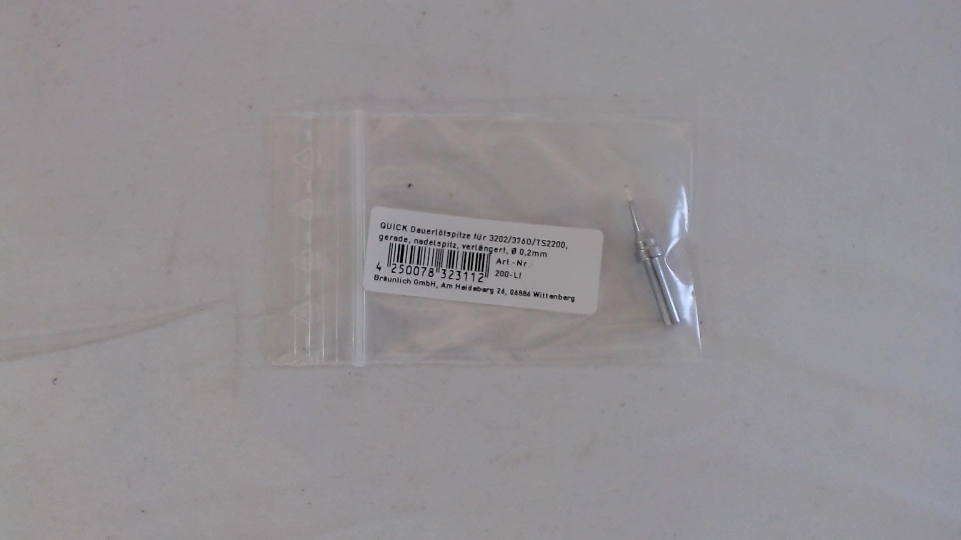 QUICK Soldering Tip - Straight Needle Tip 0.2mm Diameter For 3202/376D/TS2200 Soldering Stations | Extended Tip For Precision Work - View #5