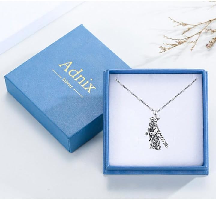Crucifix Necklace for Men 925 Sterling Silver Jesus Cross Necklace Crucifix Cross Pendant Protection Jewelry for Men Women - Image 7