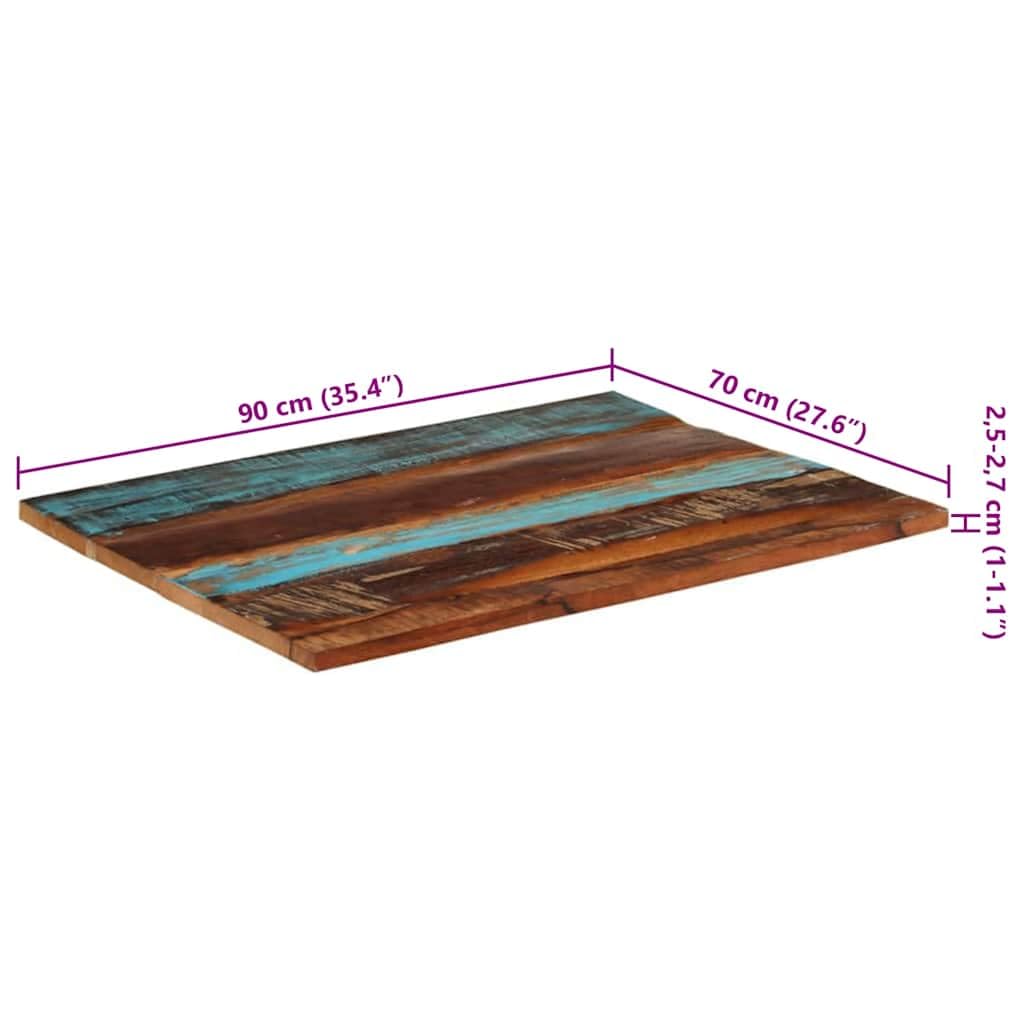 Rechteckige Tischplatte 70x90 cm aus Massivholz Altholz Naturprodukt Robustes Zubehör für DIY BAU Möbel Esszimmer Wohnzimmer Küche Büro Garten