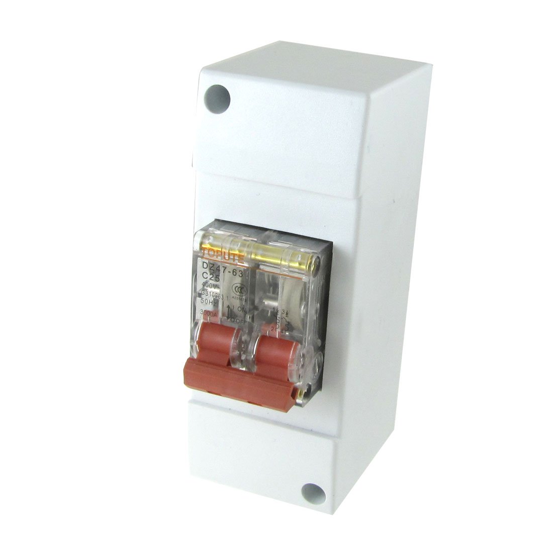 Disjoncteur MCB AC 400V 25A 2P transparent avec boîtier de protection