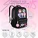 AI ACCESSORY INNOVATIONS K-Pop Demon Hunters Chibi Saja Boys 16” Backpack for Girls, Featuring Jinu, Abby, Mystery, Romance, & Baby, Saja Rubber Molded Bag Charm, Saja Boys