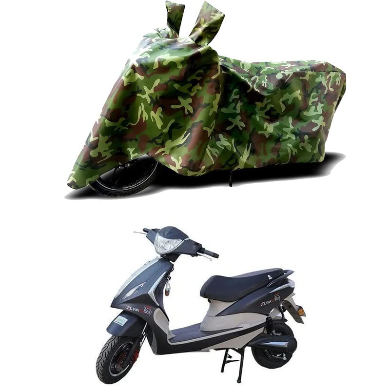 Image of 100% Water Resistant Bike Scooty Two Wheeler Body Cover Compatible for Tunwal Storm ZX LI /UV-Rays /Heat Protection /Birds Dropping /Scratchproof /Dust Proof /Waterproof /All Varient[Green MJ]