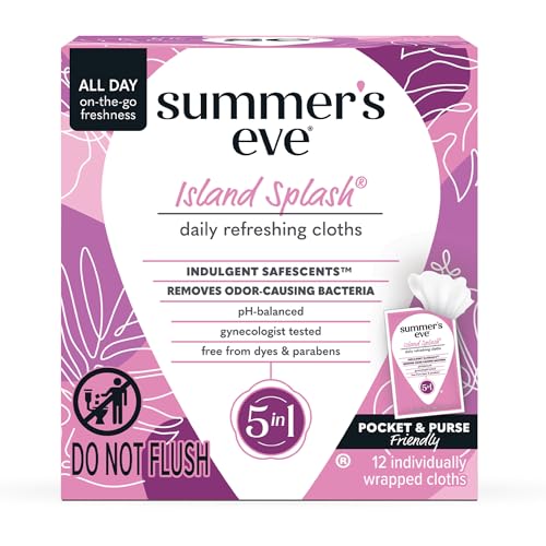 Image of Summer's Eve Feminine Wipes, Island Splash, Individually Wrapped Vaginal Wipes, Feminine Care to Help Remove Vaginal Odor, Gynecologist Tested, 12 Wipes