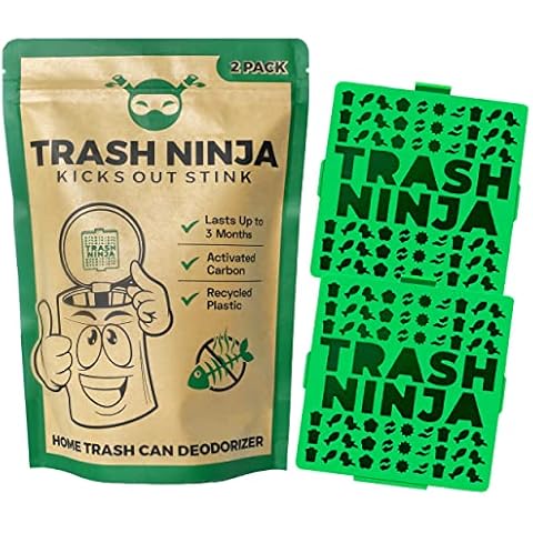 Bin Freshener and Odour Eliminator (2 Pack), Made with Activated Carbon - Lasts Up to 3 Months - For Bins Up to 30 Litres - Bin Air Freshener and Deodoriser to Control Bin Odour Cover