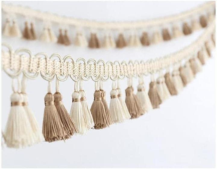 Ruban à franges brodé haut de gamme pour customiser vos housses de canapé