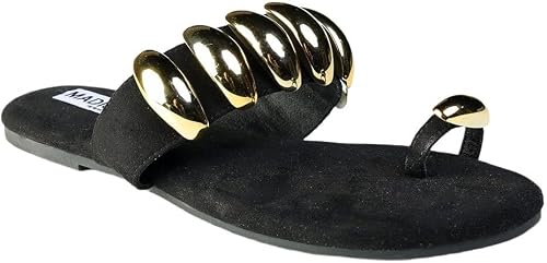 Madison Women's Mira Toe Loop Trimmed Flat Sandal