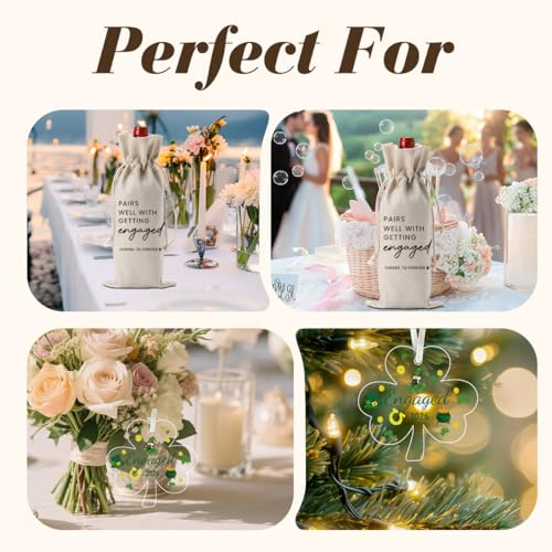 Image of St. Patrick's Day Engaged Engagement Gifts for Couples Her St. Patrick's Day Engagement Ornament Party Decorations for Engaged Couple Wine Bag Acrylic Ornament 2026