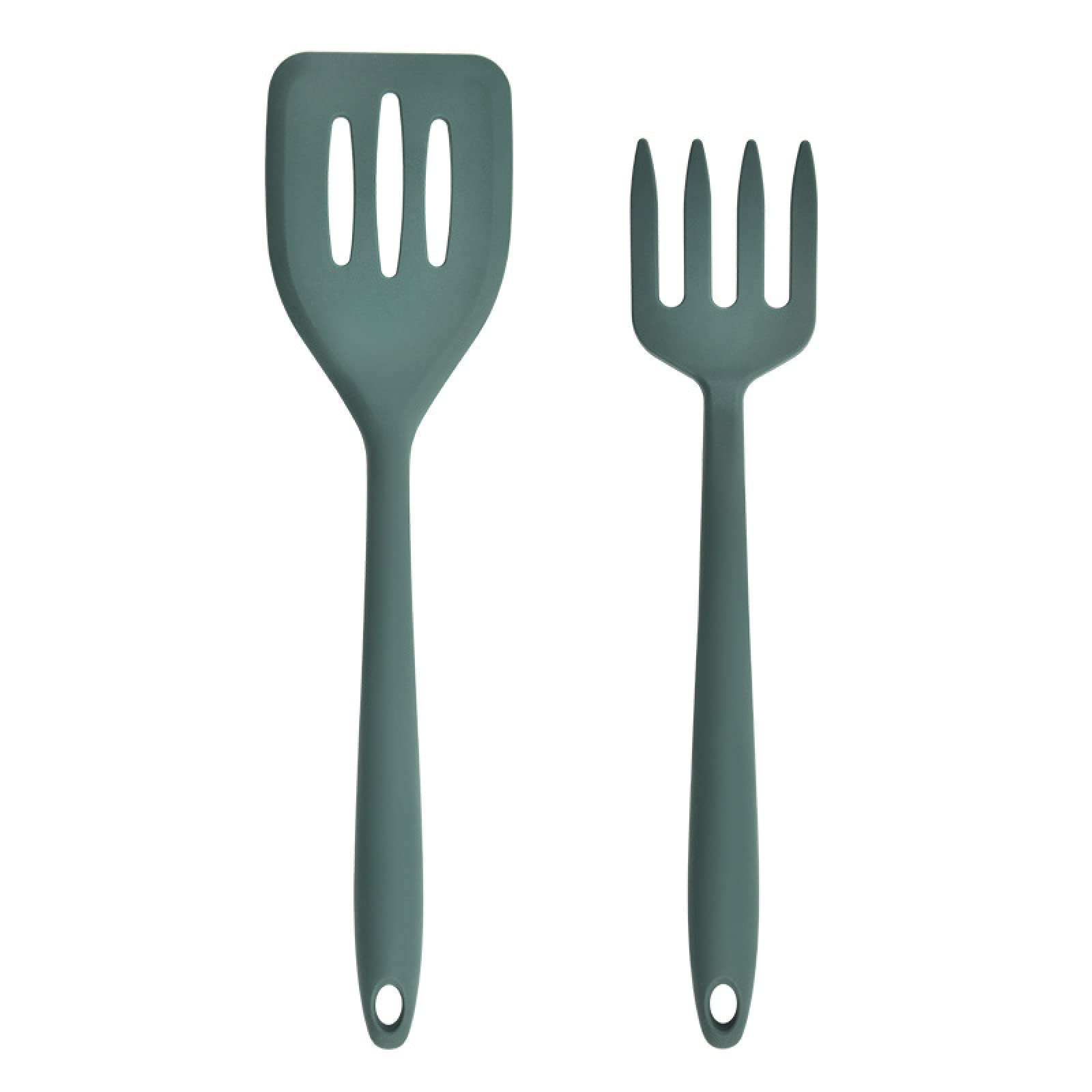 Ustensiles de cuisine silicone anti-adhésif : lot fourchette et pelle pour poêle et casserole