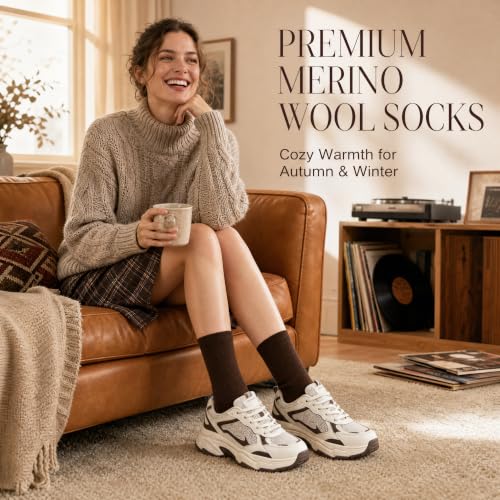 Image of Merino Wool Socks for Women, Lightweight Thin Wool Socks Womens Home Office