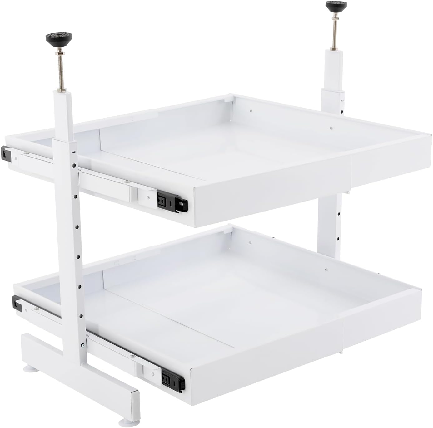 Organizzatore A Cassetti Estraibili A 2 Livelli Espandibili - profondità 53 Cm (21 Pollici) - Soluzione di Stoccaggio per Mobili da Cucina, Dispensa, Bagno E Scaffali di Casa.