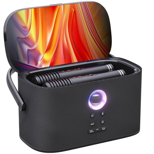 Ikarao Portable Karaoke Machine with Microphones and TV Connection