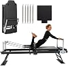 Foldable Portable Pilates Reformer Machine for Home Use, Multi-Functional Home Gym Workout Equipment with Resistance Bands, Compact Fitness Training Reformers for Women