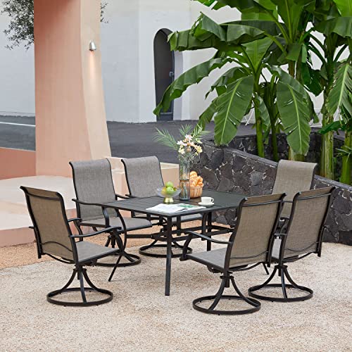 VICLLAX Outdoor Patio Table for 6 Person, 59" x 38" Rectangle Outdoor