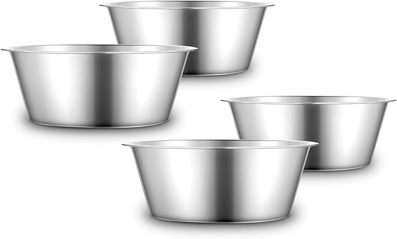 Tigela de água para cães grandes em aço inoxidável URBUDDIES, 4 unidades, capacidade de 4,16 L