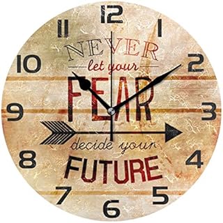ALAZA Inspirational Quote Round Wall Clock, Silent Non Ticking Oil Painting Home Office School Decorative Clock Art