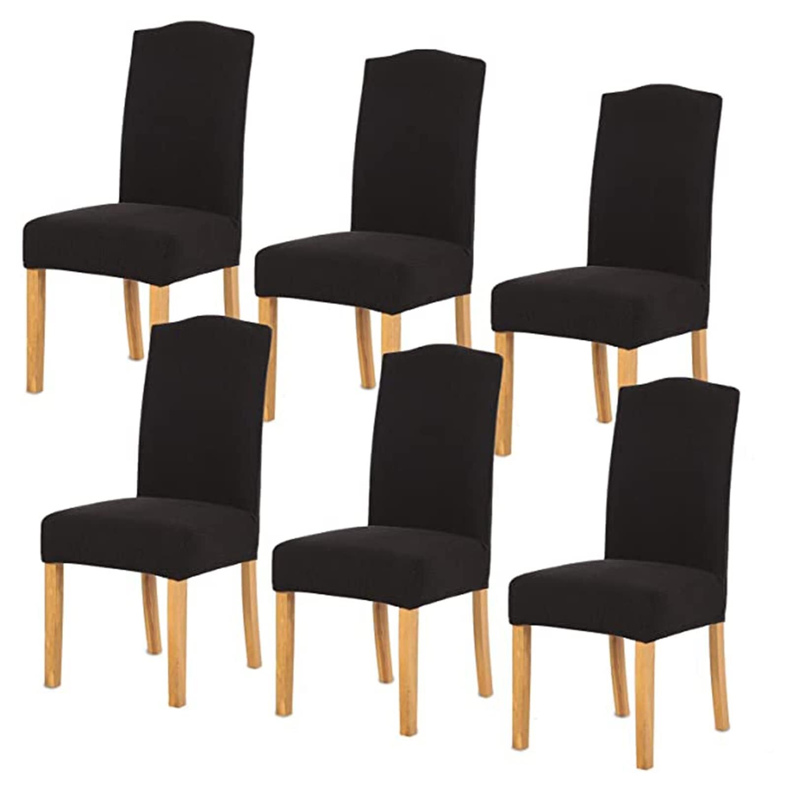 NMVAWIPT Stretch Dining Chair Slipcovers Covers Removable Kitchen Protector For Room Hotel Wedding Banquet Corn(1#,6pcs)