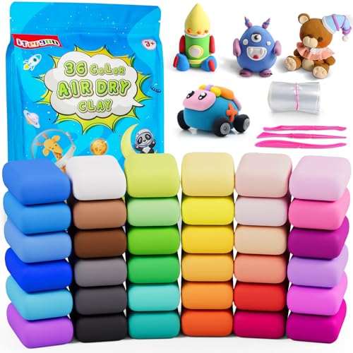 ifergoo Air Dry Clay, 36 Colors Magic Foam DIY Molding Clay...
